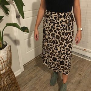 Cheetah print wrap skirt